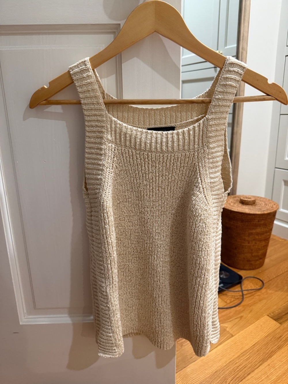 J. Crew Ivory Ribbed Knit Tank
